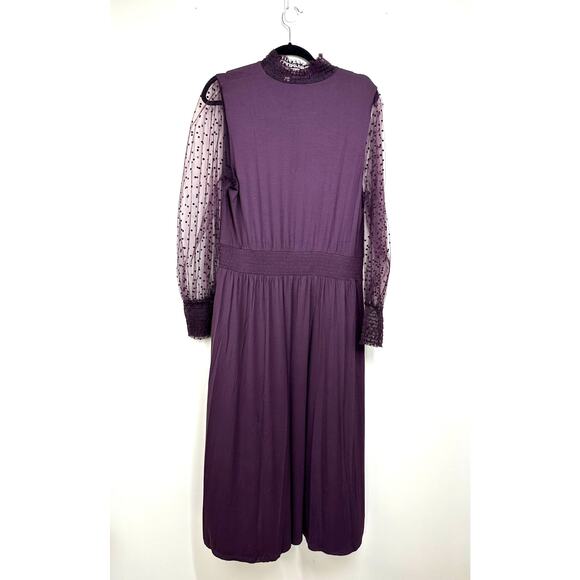 Boden Plum Tulle Sleeve Midi Dress in Fig Size 14 NWT - Picture 9 of 16